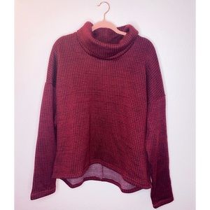 COPY - XL Warm Fleece Lined Turtle Neck Burgundy / Dark Red Sweater by Columbia